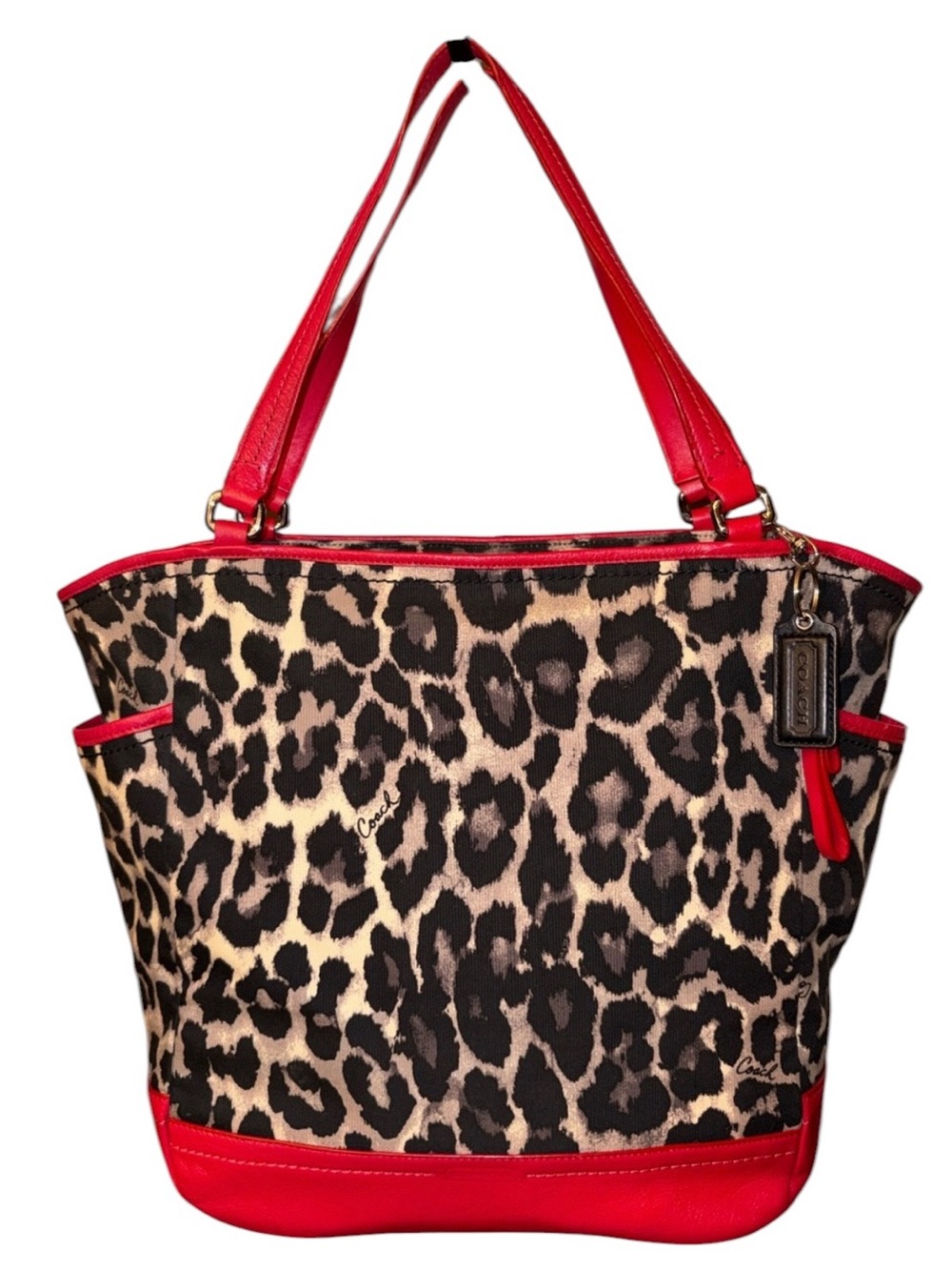 Coach Park Ocelot Print Carrie Tote, EUC